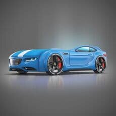 Кровать машина Romack Mebel Junior X5 BMW голубая