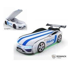 Кровать машина Romack Dreamer-M Plus Полиция белая (Ромак Дример-М)