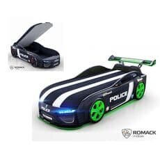 Кровать машина Romack Dreamer-M Plus Полиция черная (Ромак Дример-М)