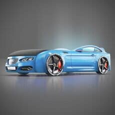 Детская кровать машина Romack Mebel Real-M Audi A7 голубая