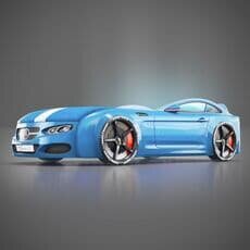 Детская кровать машина Romack Mebel Real-M Mercedes AMG голубая