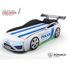 Кровать машина Romack Dreamer 2018 Полиция белая (Ромак Дример)